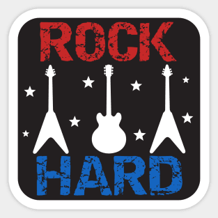 Rock Hard - Red, White and Blue Sticker